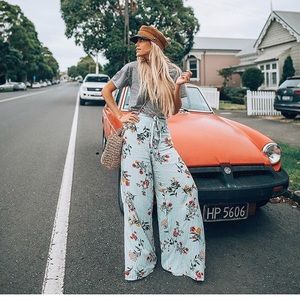 Floral Wide- Leg Palazzo Pants